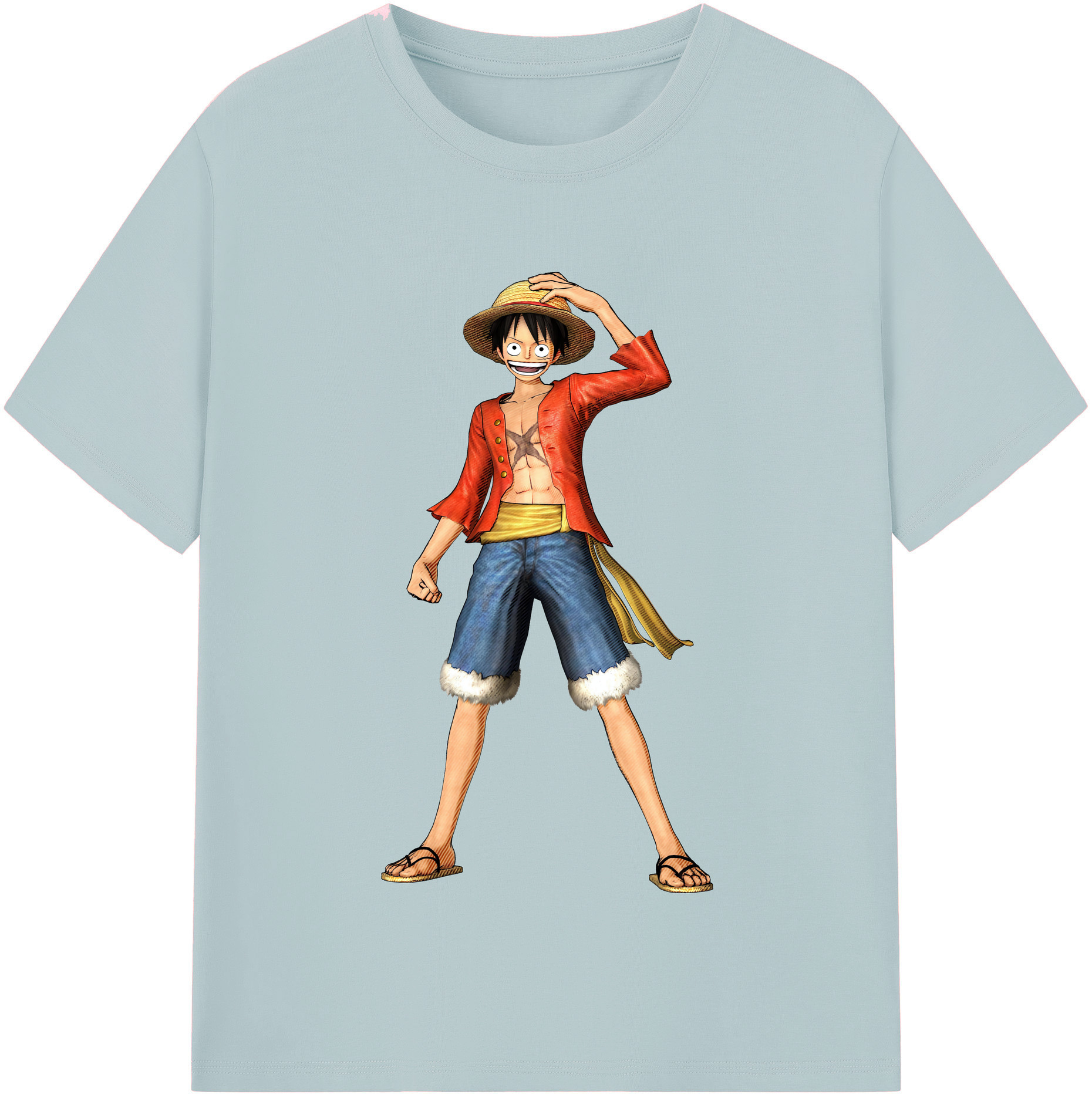 ワンピース モンキー・D・ルフィ ONE PIECE Monkey D. Luffy 綿100％半袖Tシャツ（フロントプリント）